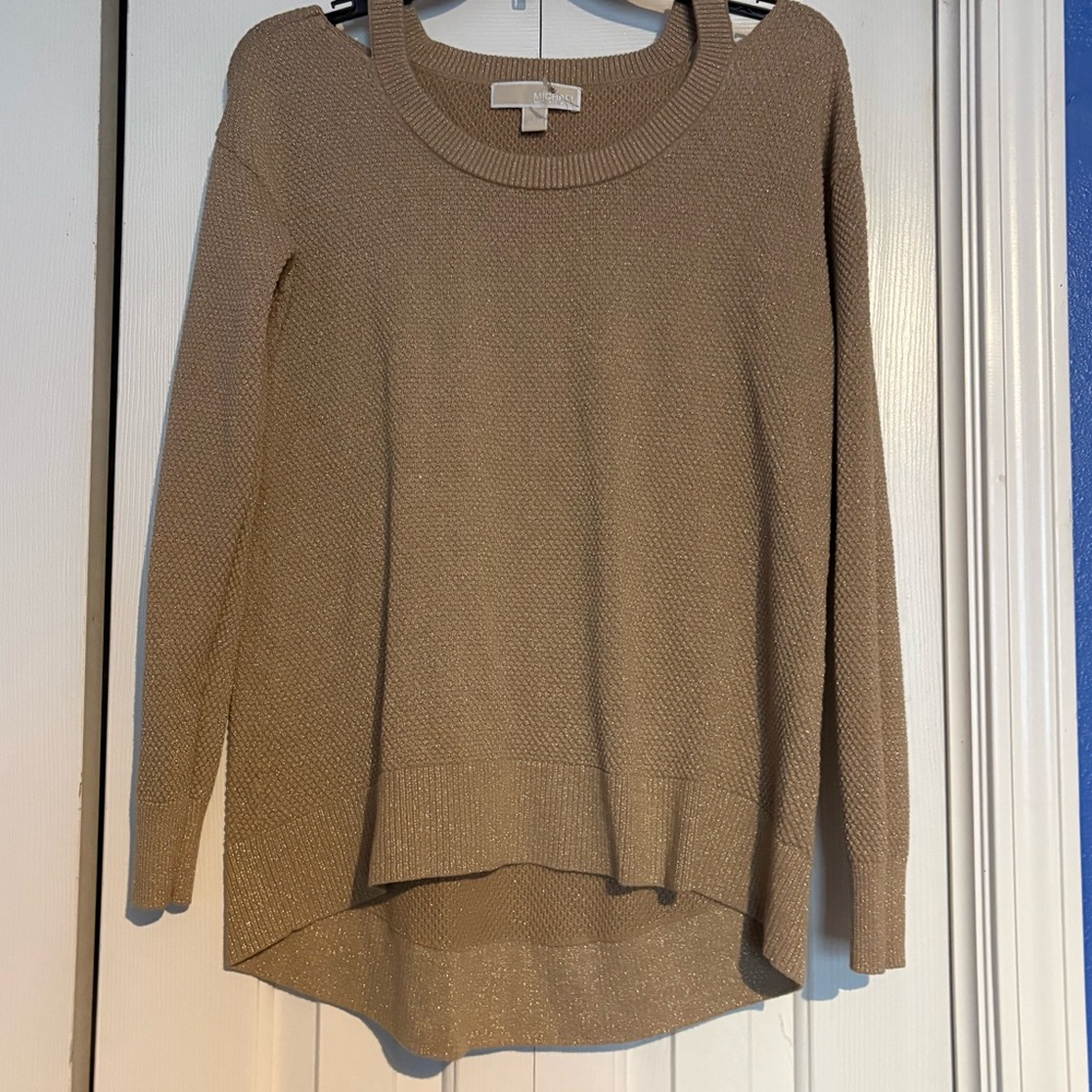 MICHAEL Michael Kors Metallic Taupe Knit Sweater